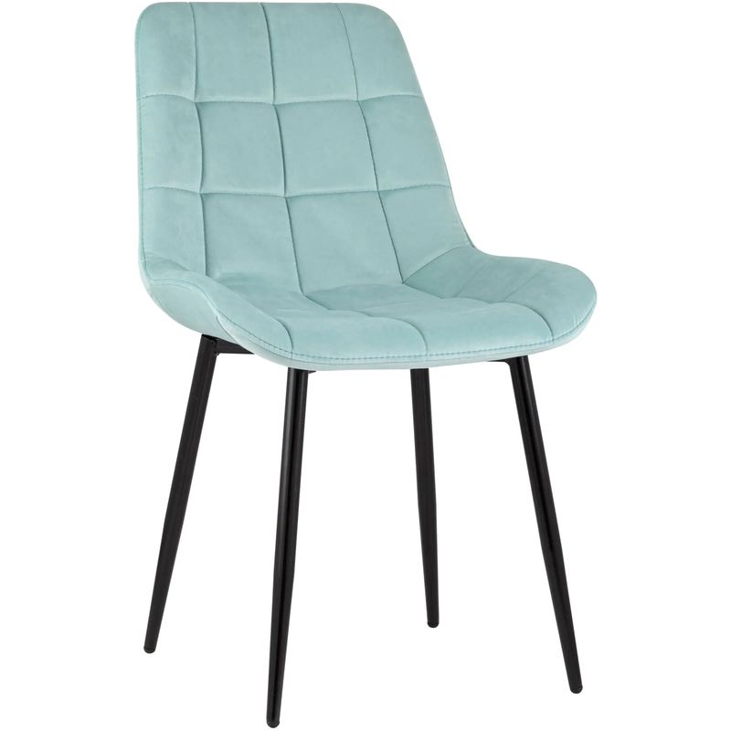 Стул NANCY Chair Светло-Голубой Велюр Светло-голубой Черный Стул NANCY Chair Светло-Голубой Велюр Светло-голубой Черный в Липецке | Loft Concept