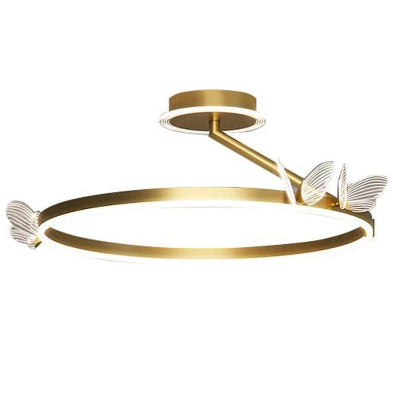 Потолочная люстра с бабочками Butterfly Ceiling Lamp F Прозрачный Латунь Потолочная люстра с бабочками Butterfly Ceiling Lamp F Прозрачный Латунь в Липецке | Loft Concept