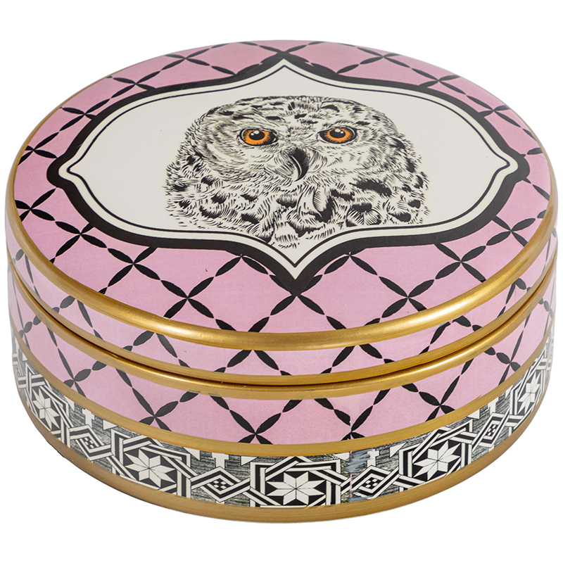 Шкатулка Owl Collection Pink Box Золотой Розовый Черно-белый Шкатулка Owl Collection Pink Box Золотой Розовый Черно-белый в Липецке | Loft Concept