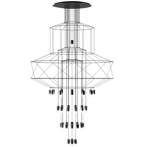 Люстра Wireflow Chandelier 0374 Suspension lamp Черный Люстра Wireflow Chandelier 0374 Suspension lamp Черный в Липецке | Loft Concept