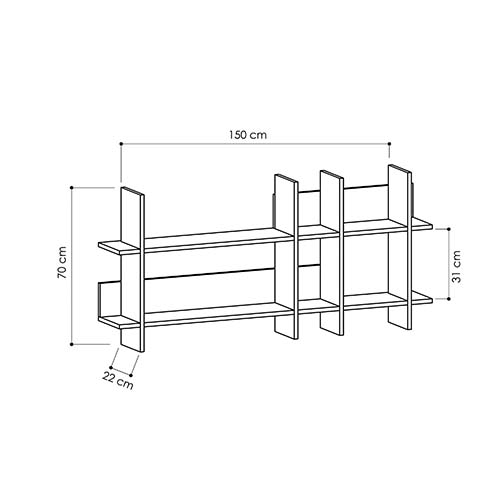 Полка прямая подвесная двухъярусная цвета антрацит BEADS BOOKCASE ANTHRACITE Полка прямая подвесная двухъярусная цвета антрацит BEADS BOOKCASE ANTHRACITE в Липецке