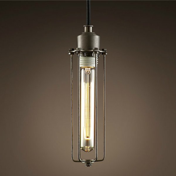 Подвесной светильник Loft Industrial Edison Cage Vetrical Momo Черный Подвесной светильник Loft Industrial Edison Cage Vetrical Momo Черный в Липецке | Loft Concept