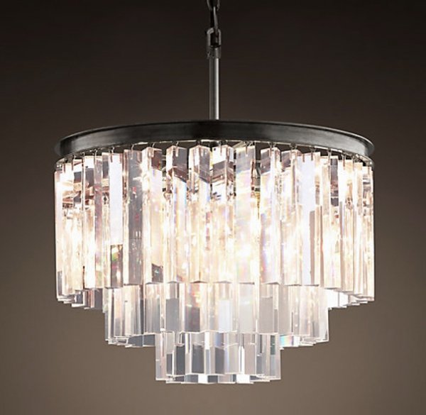 Люстра RH 1920s Odeon Clear Glass Fringe Chandelier - 3 rings Черный Люстра RH 1920s Odeon Clear Glass Fringe Chandelier - 3 rings Черный в Липецке | Loft Concept