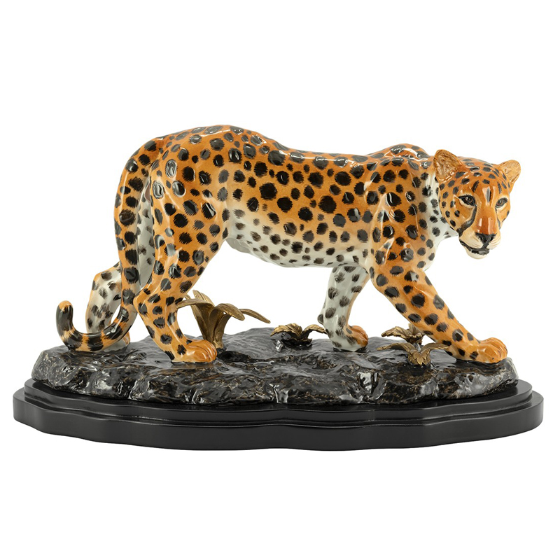 Статуэтка WALKING LEO ATLANTA Карамель Черный Бронза Статуэтка WALKING LEO ATLANTA Карамель Черный Бронза в Липецке | Loft Concept