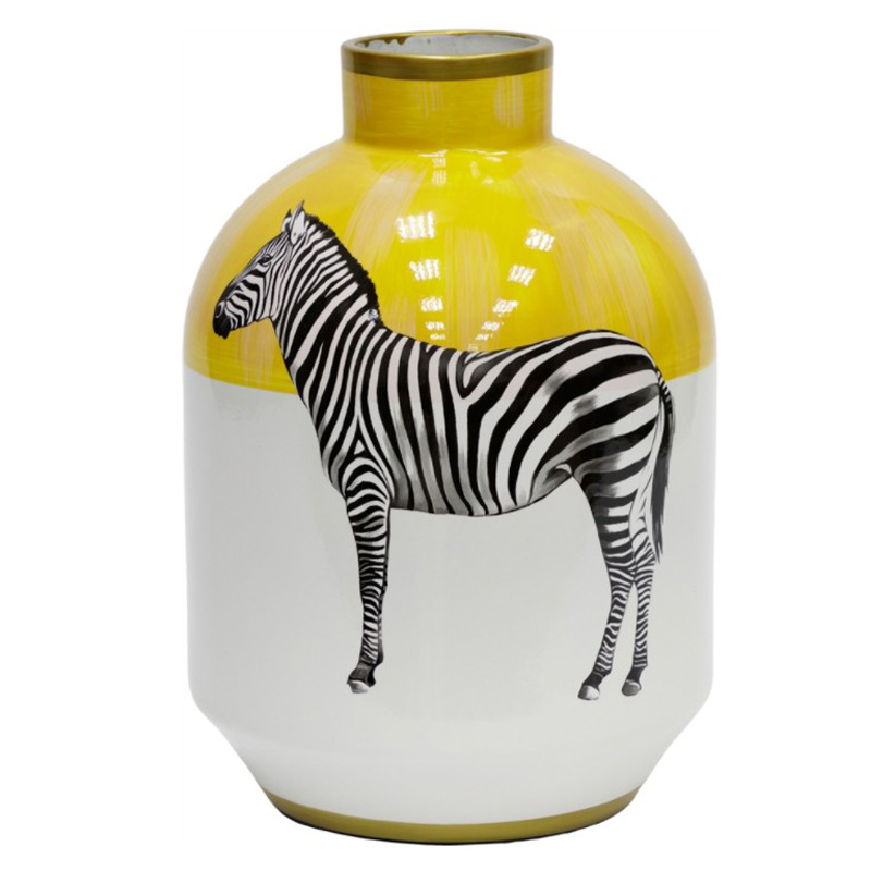 Ваза Zebra Vase white and yellow Белый Желтый Черный Золотой Ваза Zebra Vase white and yellow Белый Желтый Черный Золотой в Липецке | Loft Concept