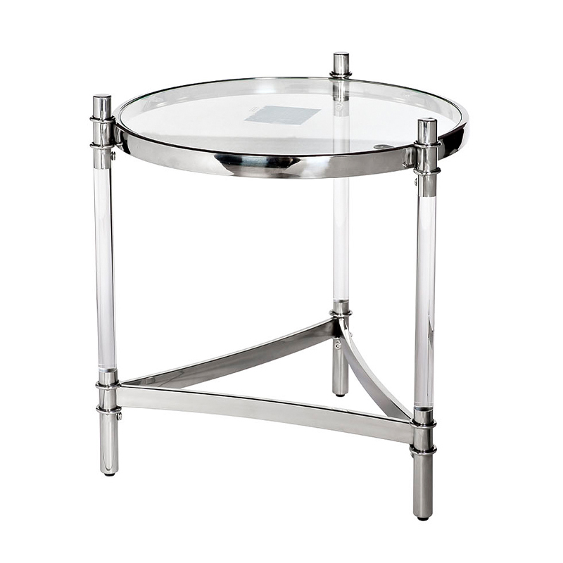 Приставной стол Octavio Side Table Прозрачный Хром Приставной стол Octavio Side Table Прозрачный Хром в Липецке | Loft Concept