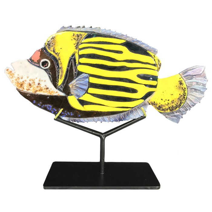 Статуэтка на подставке Yellow Fish Желтый Черный Статуэтка на подставке Yellow Fish Желтый Черный в Липецке | Loft Concept