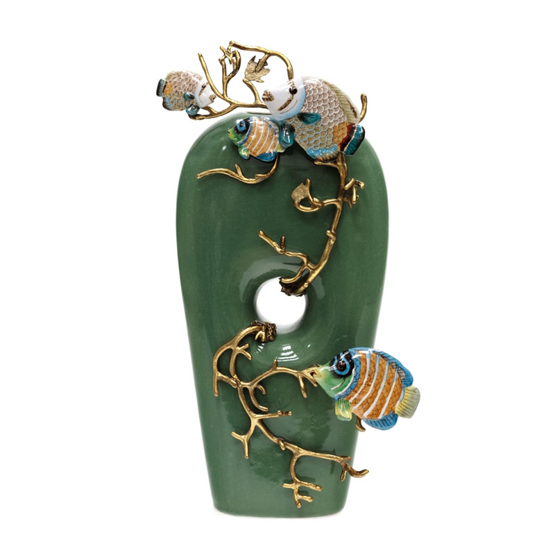 Ваза Colored Fish Vase green Бронза Зеленый Ваза Colored Fish Vase green Бронза Зеленый в Липецке | Loft Concept