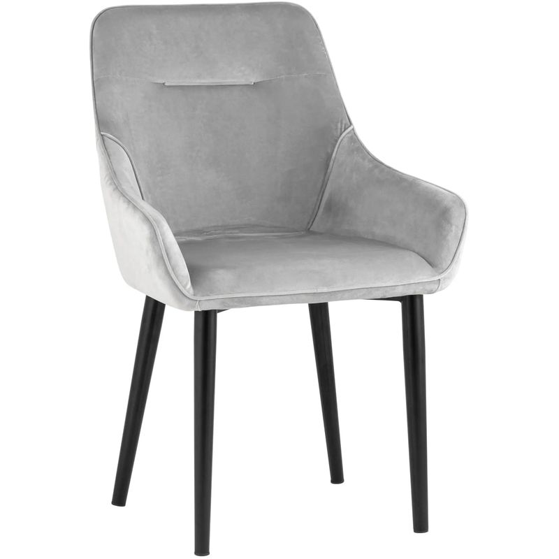 Стул Joan Chair Светло-Серый Велюр Серый Черный Стул Joan Chair Светло-Серый Велюр Серый Черный в Липецке | Loft Concept