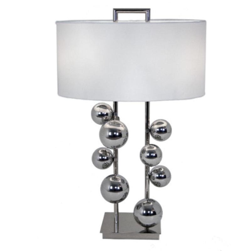 Настольная лампа Chrome Bubbles white lampshade Темный хром Настольная лампа Chrome Bubbles white lampshade Темный хром в Липецке | Loft Concept