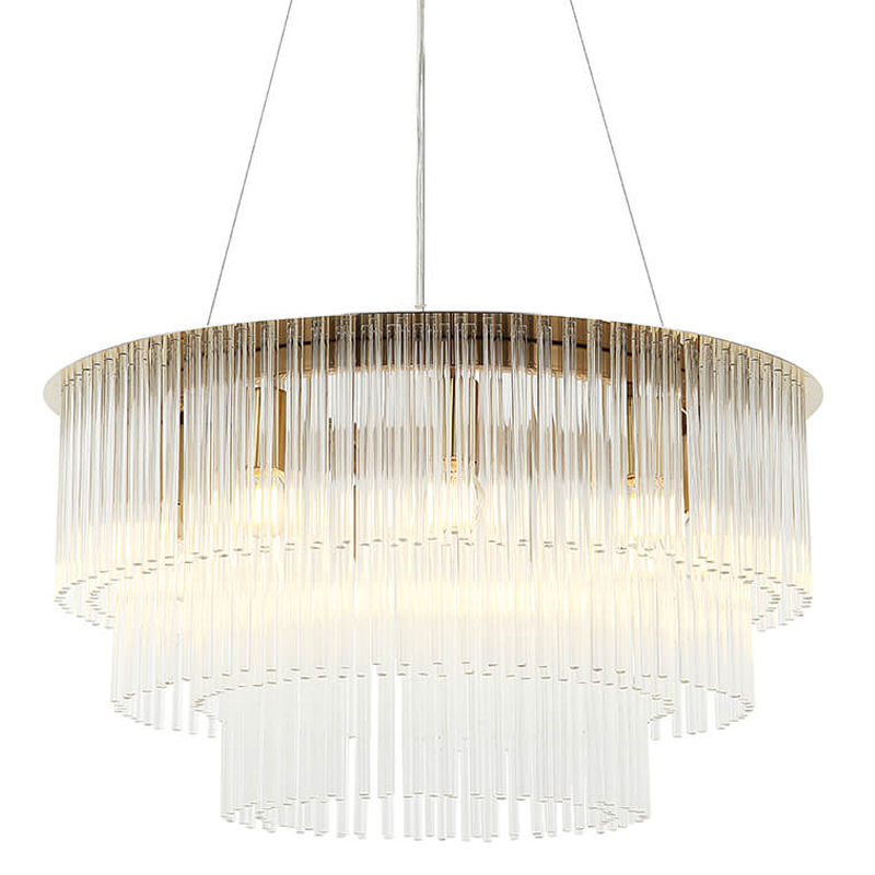 Люстра Harrison Chandelier gold 9 lamp Глянцевое золото Прозрачный Люстра Harrison Chandelier gold 9 lamp Глянцевое золото Прозрачный в Липецке | Loft Concept