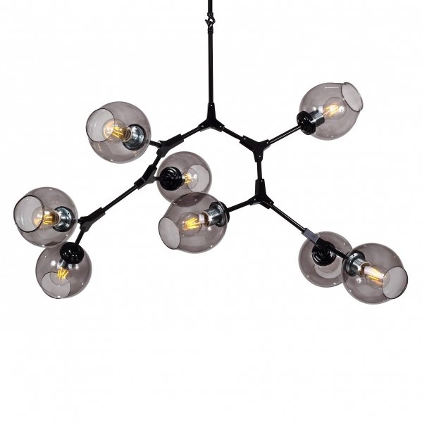 Люстра branching bubble Chandelier 8 Black Черный Серый Люстра branching bubble Chandelier 8 Black Черный Серый в Липецке | Loft Concept