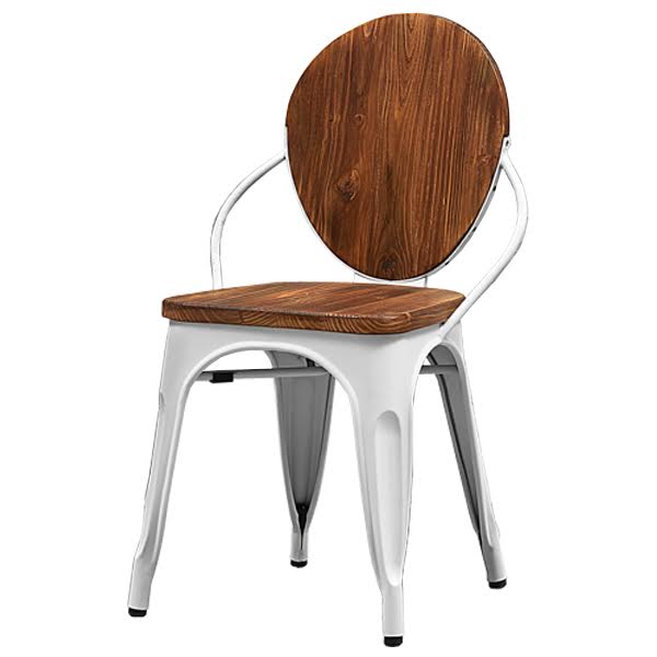 Стул Tolix chair Wooden White Дуб темный Белый Стул Tolix chair Wooden White Дуб темный Белый в Липецке | Loft Concept