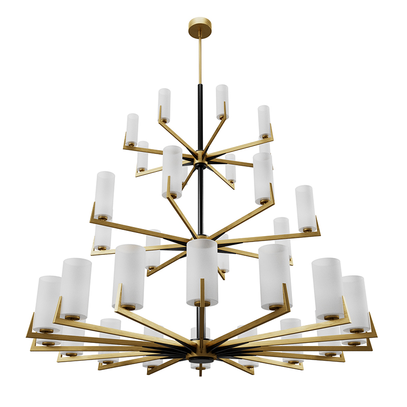 Большая люстра из латуни Brass Candle Латунь Белый Черный Большая люстра из латуни Brass Candle Латунь Белый Черный в Липецке | Loft Concept