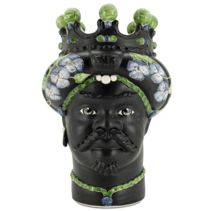 Ваза VASE MORO MAN CROWN VIOLET Черный Зеленый Фиолетовый Ваза VASE MORO MAN CROWN VIOLET Черный Зеленый Фиолетовый в Липецке | Loft Concept