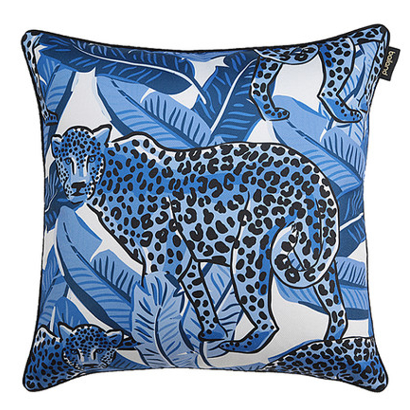 Подушка Pillow Indigo leopard Синий Белый в Липецке | Loft Concept 
