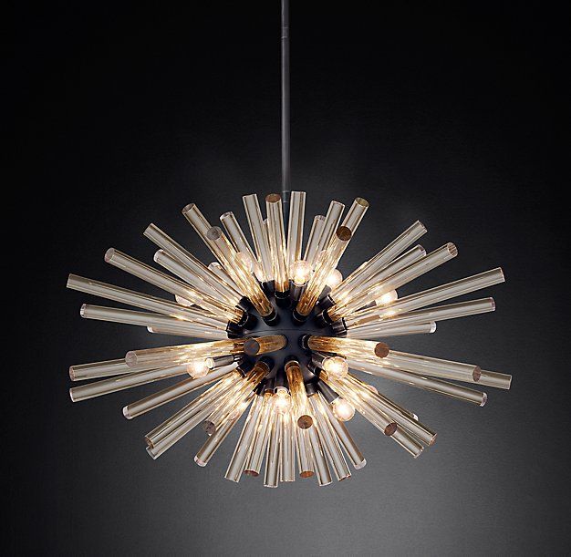 Светильник Crystal Starburst Chandelier Elliptical Черный Светильник Crystal Starburst Chandelier Elliptical Черный в Липецке | Loft Concept