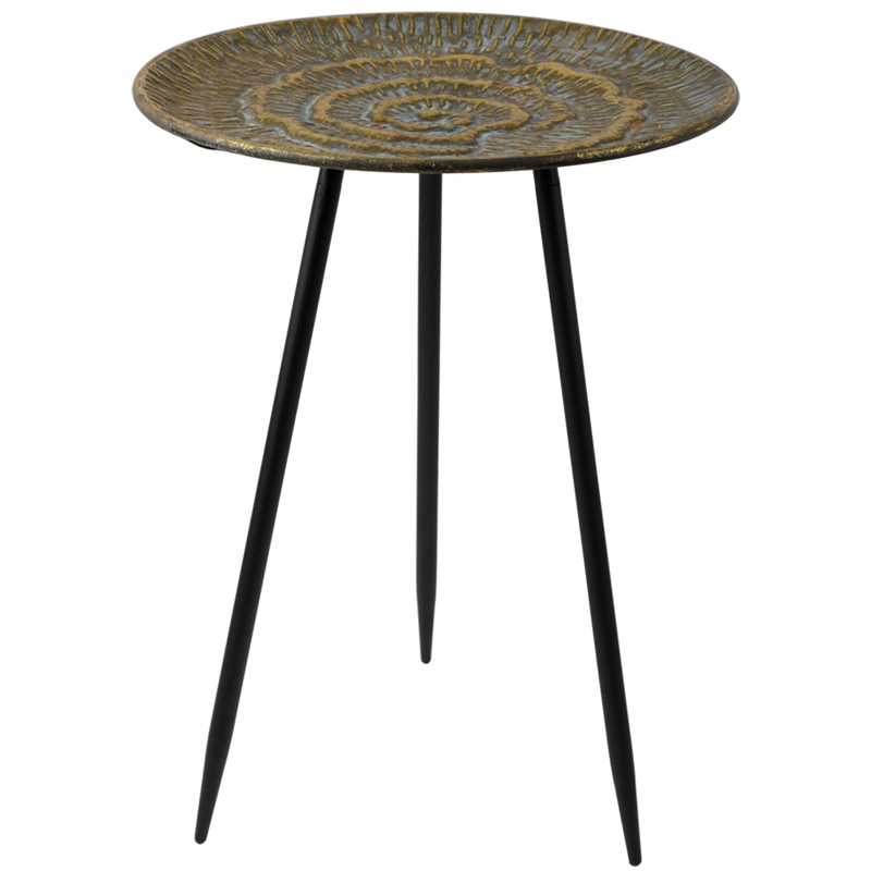 Приставной стол Spiral Side Table Винтажная латунь Черный Приставной стол Spiral Side Table Винтажная латунь Черный в Липецке | Loft Concept