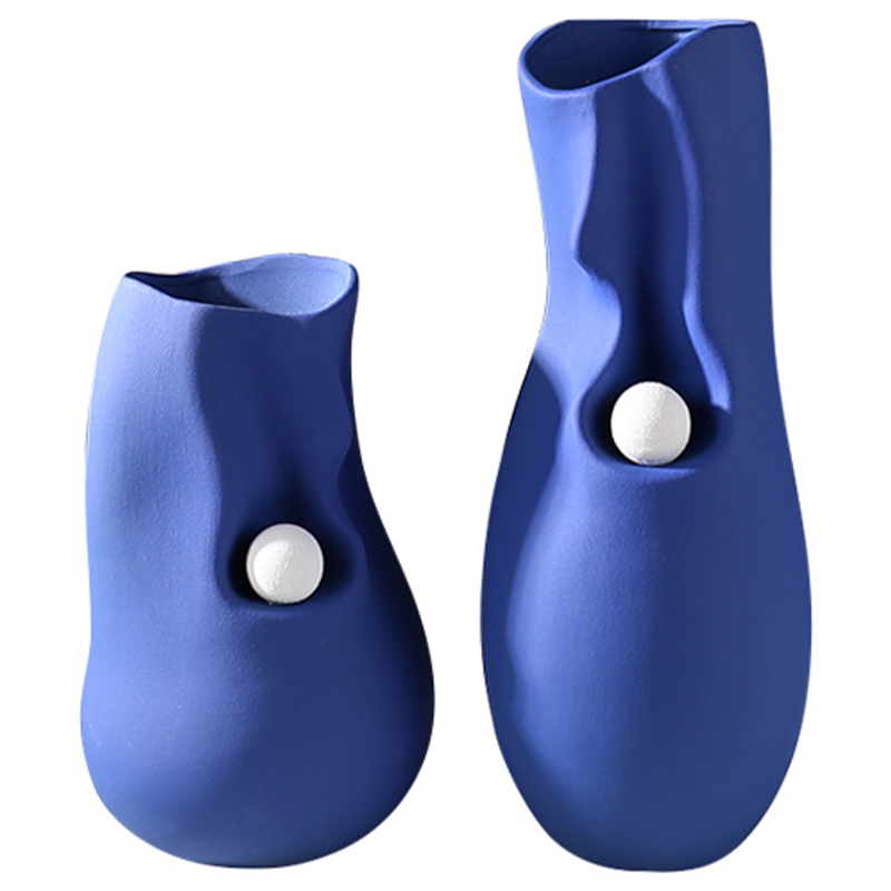 Ваза Molecule Collection Rhea Blue Vase Синий Белый Ваза Molecule Collection Rhea Blue Vase Синий Белый в Липецке | Loft Concept