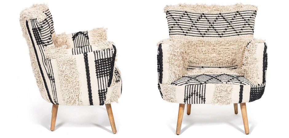 Кресло KELIM Pattern black and white Chair Кресло KELIM Pattern black and white Chair - Loft-Concept в Липецке