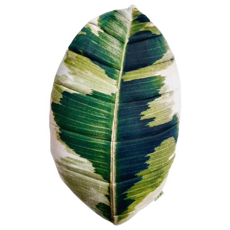 Декоративная подушка Botanical Cushion Ficus Elastica Зеленый Салатовый Белый Декоративная подушка Botanical Cushion Ficus Elastica Зеленый Салатовый Белый в Липецке | Loft Concept