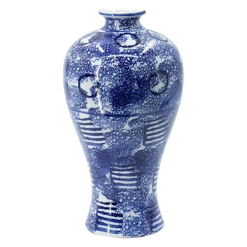 Ваза из фарфора сине-белого цвета Blue & White Ornament  Белый Синий в Липецке | Loft Concept 