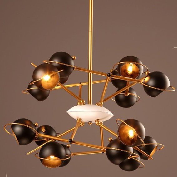 Люстра Oscar Torlasco pending lamp 60S Черный Люстра Oscar Torlasco pending lamp 60S Черный в Липецке | Loft Concept
