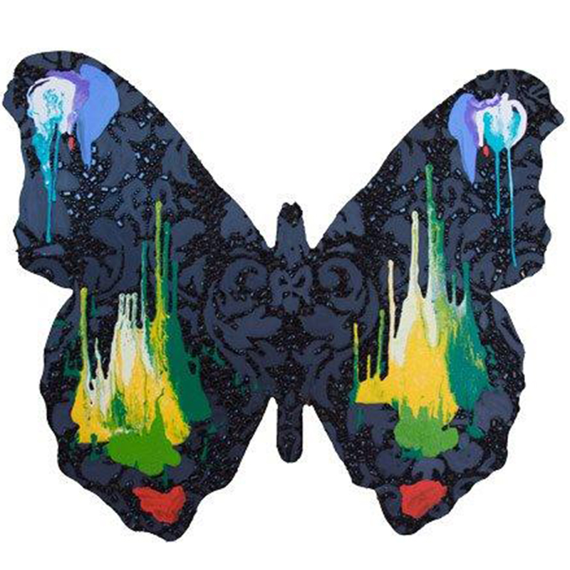 Картина “Black Damask Dramafly Cut Out” Мульти Картина “Black Damask Dramafly Cut Out” Мульти в Липецке | Loft Concept