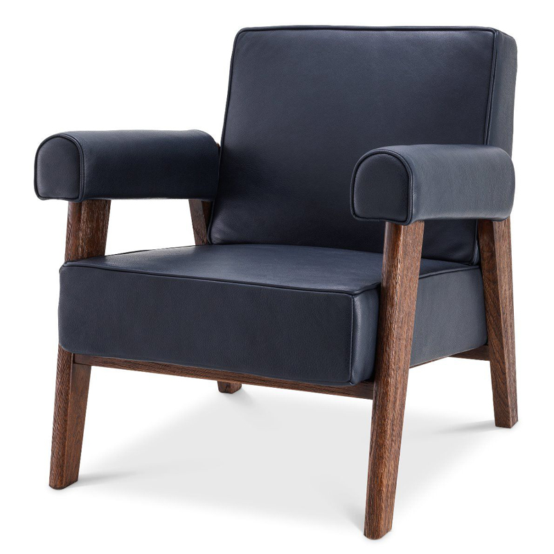 Кресло Eichholtz Chair Milo Коричневый Темно-синий Кресло Eichholtz Chair Milo Коричневый Темно-синий в Липецке | Loft Concept