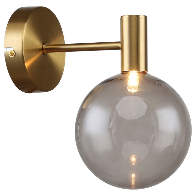 Бра с выдувным плафоном коньячного цвета Carmella Globe Brass Латунь Коньяк Бра с выдувным плафоном коньячного цвета Carmella Globe Brass Латунь Коньяк в Липецке | Loft Concept