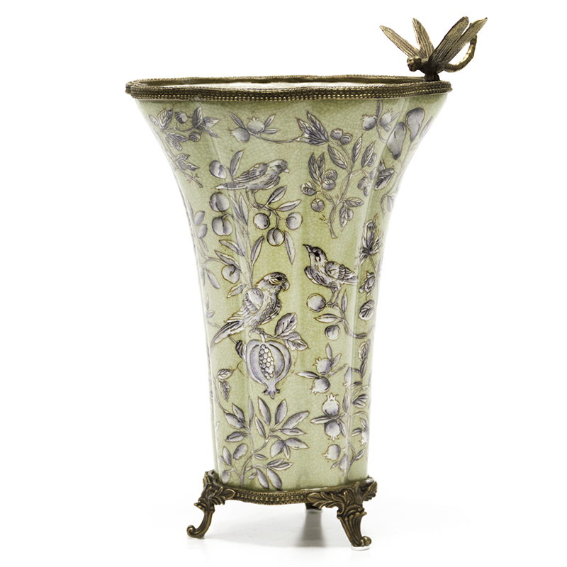 Ваза Pomegranate Vase Золотой Прозрачный зеленый Ваза Pomegranate Vase Золотой Прозрачный зеленый в Липецке | Loft Concept