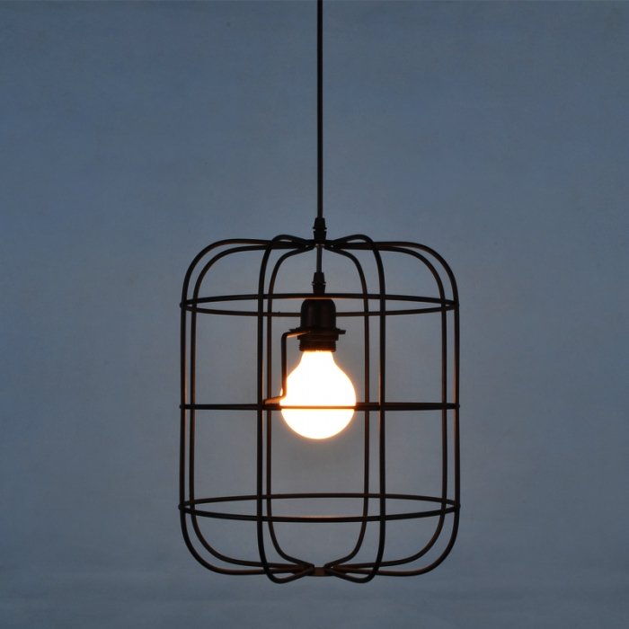 Подвесной светильник Loft Cage Barrel Черный Подвесной светильник Loft Cage Barrel Черный в Липецке | Loft Concept