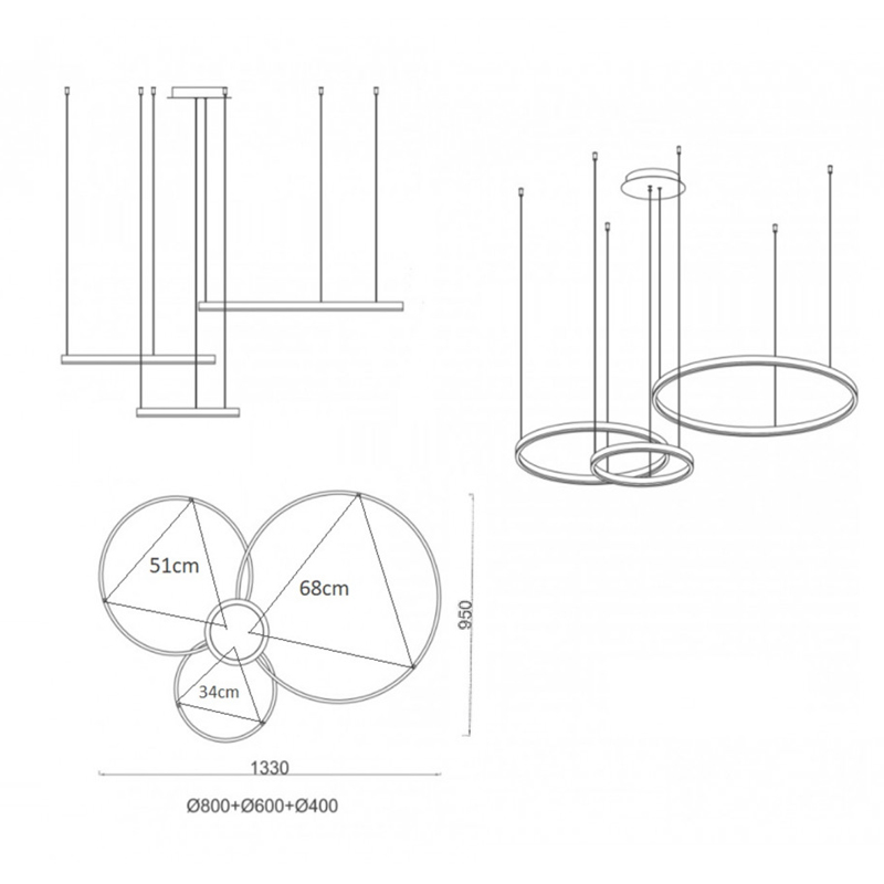 Люстра Crystal round chandelier 3 кольца Латунь Люстра Crystal round chandelier 3 кольца Латунь в Липецке