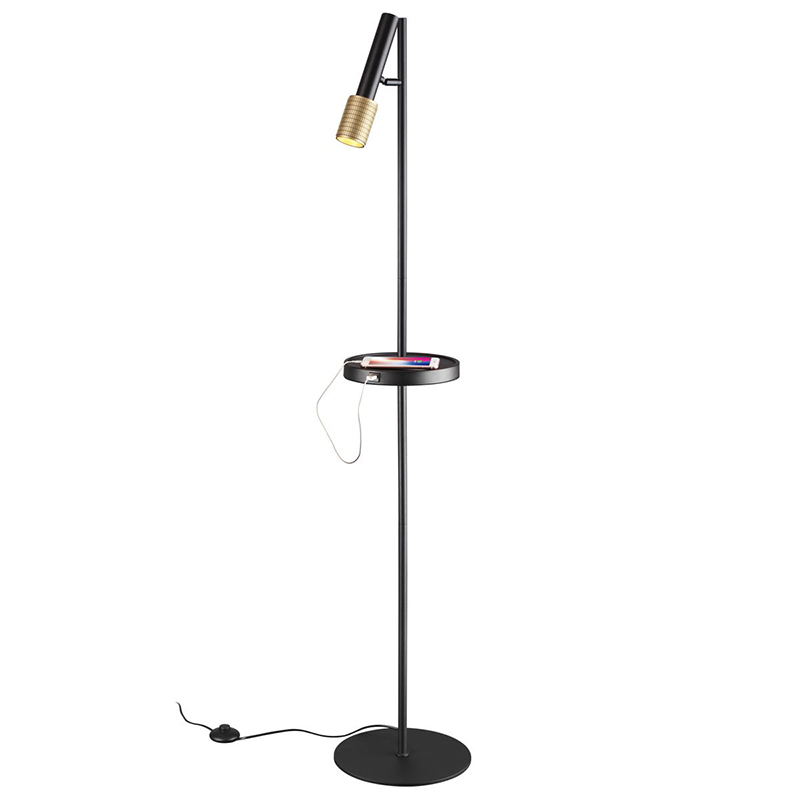 Торшер Eneko Floor Lamp Черный Золотой Торшер Eneko Floor Lamp Черный Золотой в Липецке | Loft Concept