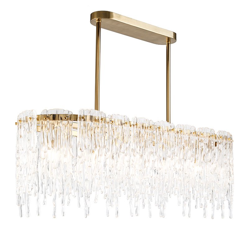 Люстра Cold Heart Chandelier Rectangle Золотой Прозрачное Стекло Люстра Cold Heart Chandelier Rectangle Золотой Прозрачное Стекло в Липецке | Loft Concept