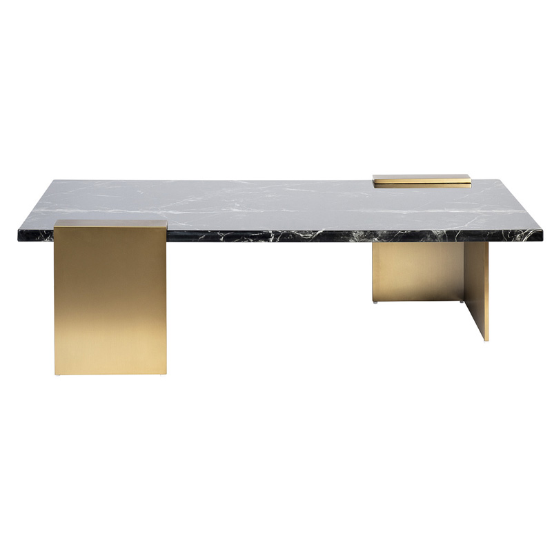 Кофейный стол tormund Coffee Table матовое золото Черный Мрамор Nero Кофейный стол tormund Coffee Table матовое золото Черный Мрамор Nero в Липецке | Loft Concept