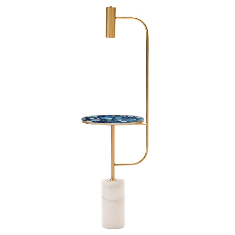 Торшер blue agate countertop FLOOR LAMP Латунь Белый Торшер blue agate countertop FLOOR LAMP Латунь Белый в Липецке | Loft Concept