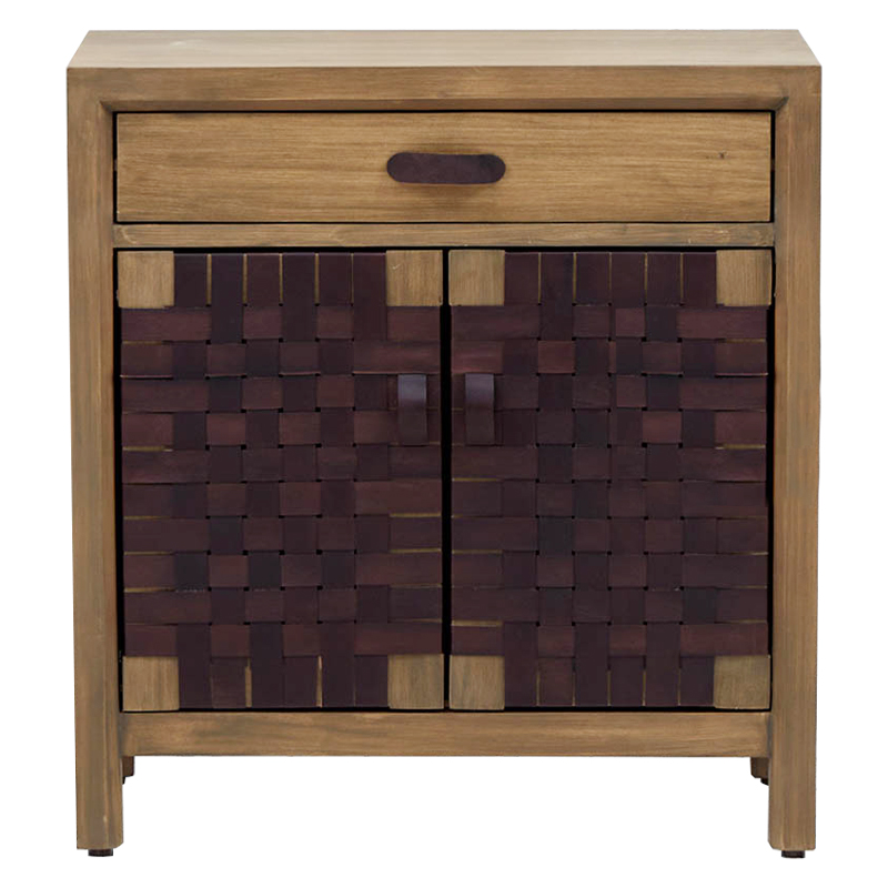 Комод Braided Leather Wood Chest of Drawers M Коричневый Древесина Комод Braided Leather Wood Chest of Drawers M Коричневый Древесина в Липецке | Loft Concept