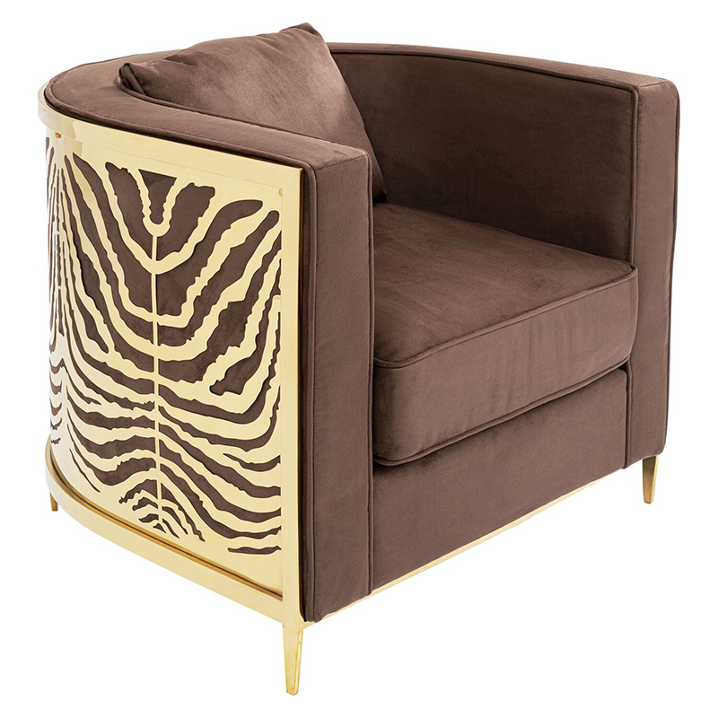 Дизайнерское кресло Velvet Ice Breaker Armchair Коричневый Золотой Дизайнерское кресло Velvet Ice Breaker Armchair Коричневый Золотой в Липецке | Loft Concept