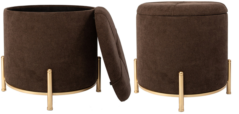 Пуф Gold Legs коричневый Пуф Gold Legs коричневый - Loft-Concept в Липецке