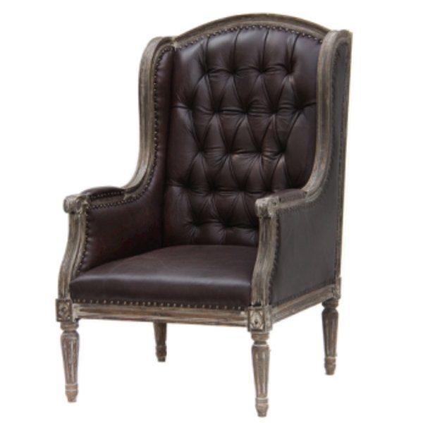 Кожаное кресло English Wingback chair Кожаное кресло English Wingback chair в Липецке | Loft Concept