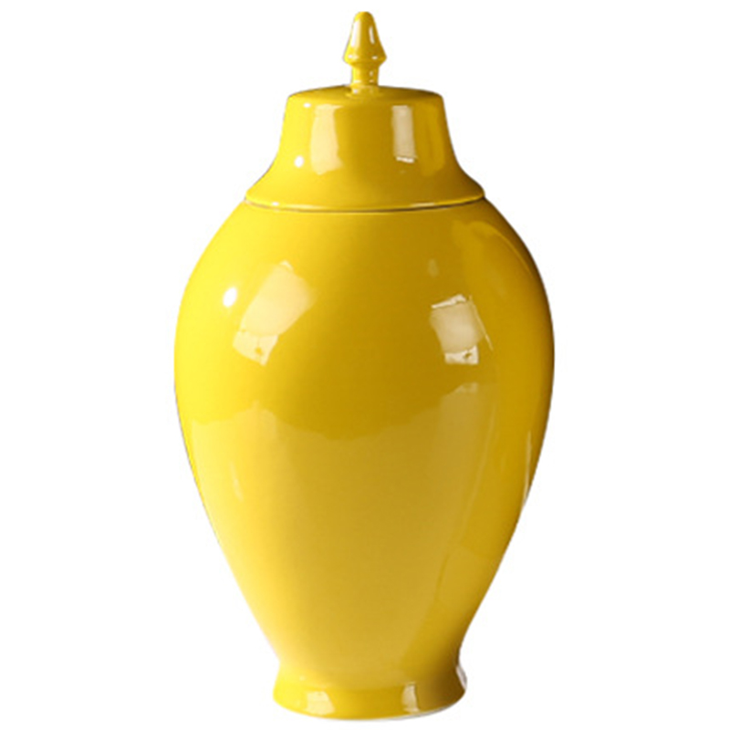 Ваза с крышкой Ceramic Yellow Vase Желтый Ваза с крышкой Ceramic Yellow Vase Желтый в Липецке | Loft Concept