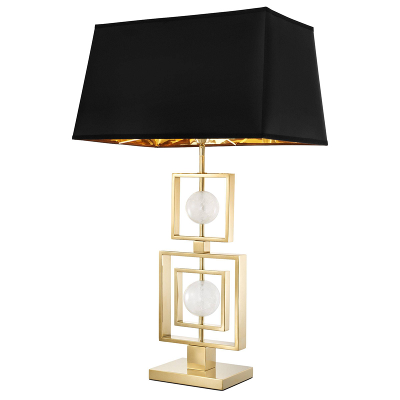 Настольная лампа Eichholtz Table Lamp Avola Золотой Черный Прозрачный белый Настольная лампа Eichholtz Table Lamp Avola Золотой Черный Прозрачный белый в Липецке | Loft Concept