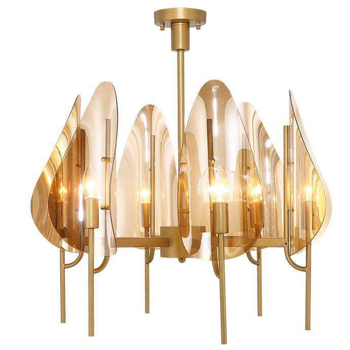 Люстра Chandelier Max Ingrand Fontana Arte Amber glass Золотой Янтарь (Amber) Люстра Chandelier Max Ingrand Fontana Arte Amber glass Золотой Янтарь (Amber) в Липецке | Loft Concept