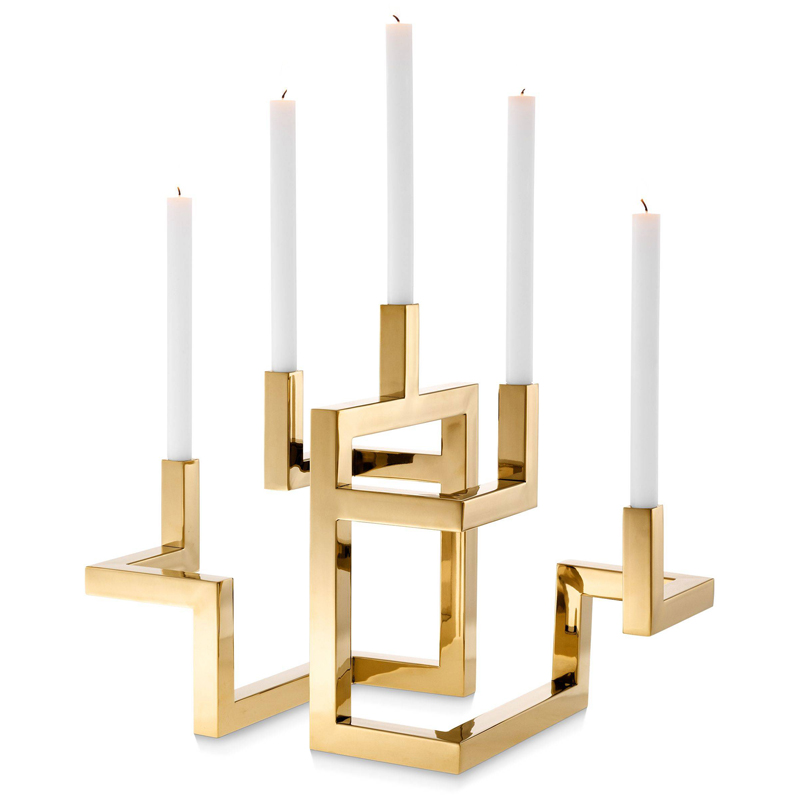Подсвечник Eichholtz Candle Holder Skyline Латунь Подсвечник Eichholtz Candle Holder Skyline Латунь в Липецке | Loft Concept