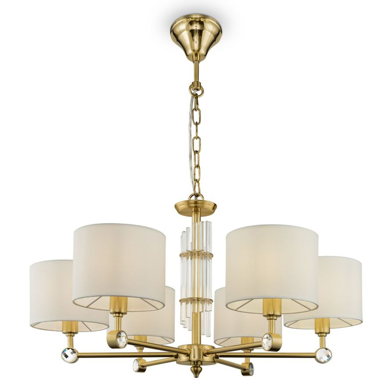 Люстра Aldrich light Chandelier Латунь Белый Люстра Aldrich light Chandelier Латунь Белый в Липецке | Loft Concept