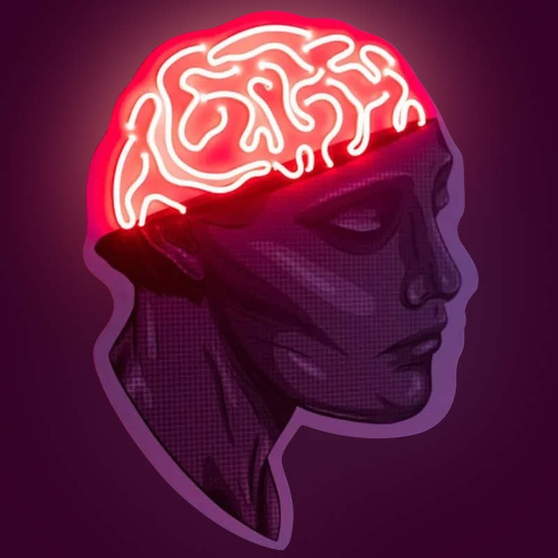 Неоновая настенная лампа Neon Brain Wall Lamp Фиолетовый Красный Неоновая настенная лампа Neon Brain Wall Lamp Фиолетовый Красный в Липецке | Loft Concept