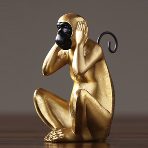 Статуэтка Monkey dont hear Глянцевое золото Статуэтка Monkey dont hear Глянцевое золото в Липецке | Loft Concept