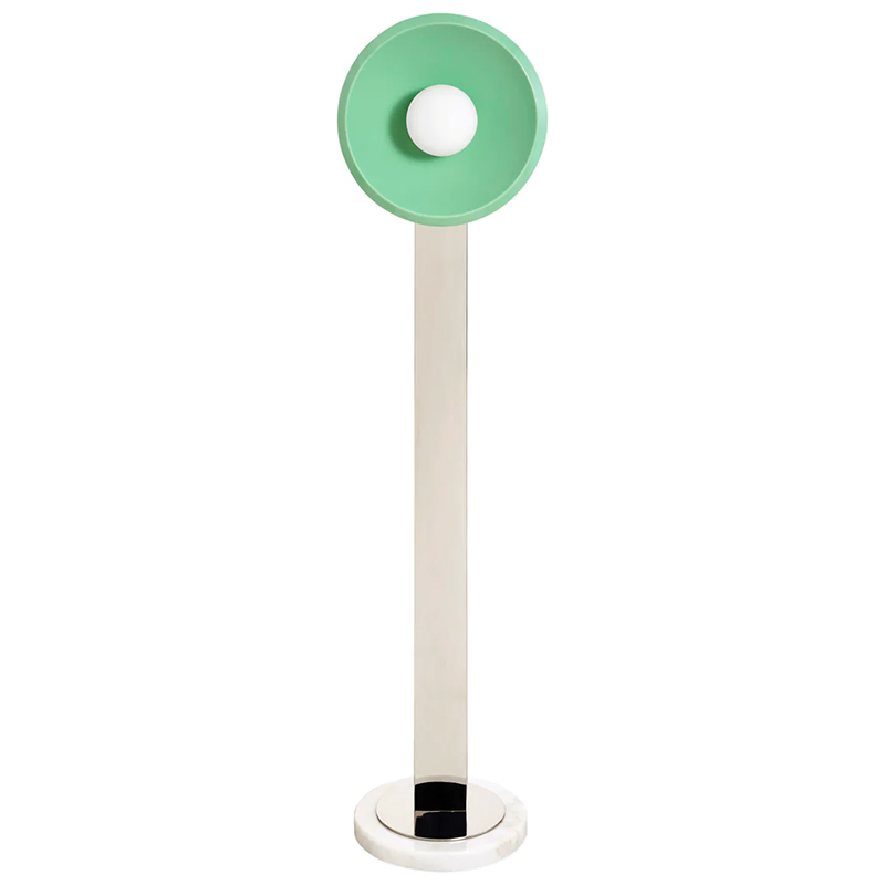 Торшер PEGGY FLOOR LAMP Бирюзовый Зеленый шалфей Белый Мрамор Bianco Никель в Липецке | Loft Concept 