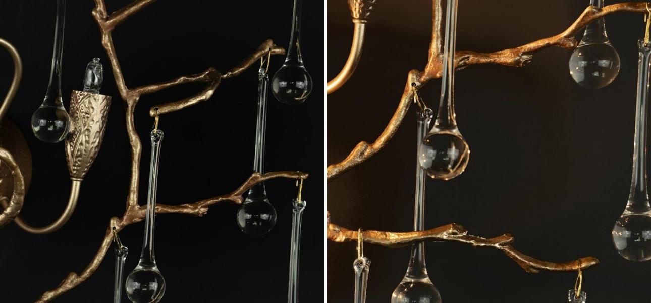 Бра Crystal Drops Gold 3 лампы - фото №4